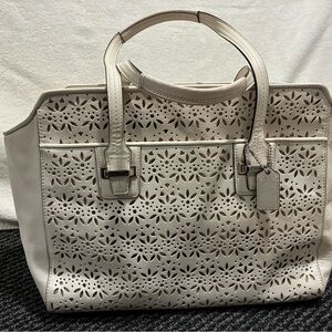 Coach Cream Laser-Cut Tote Bag